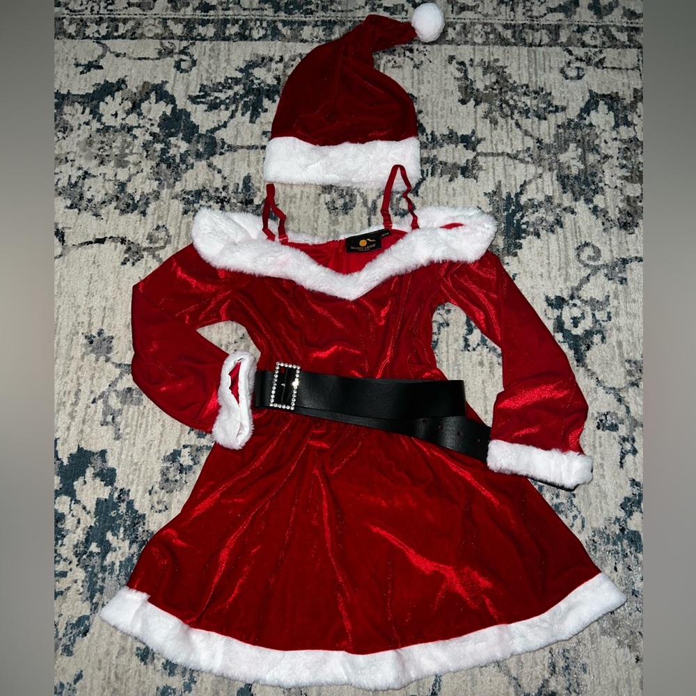 Music Legs Festive Red Santa Costume with Hat